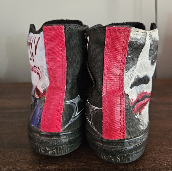 Why So Serious Batman/Joker Hand Painted Unisex Chuck Taylor Converse - Picture 2 of 9